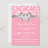 Invitations de première communion Damask Bow (Devant)