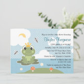 Invitations de prince baby shower de grenouille (Debout devant)