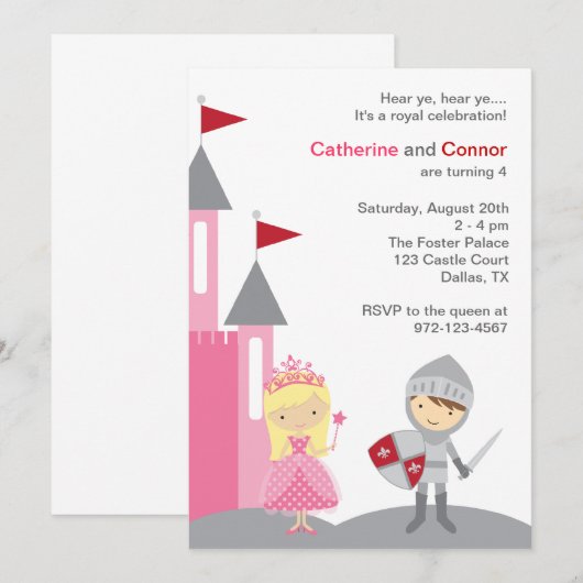 Invitations de princes et de chevaliers (Devant / Derrière)