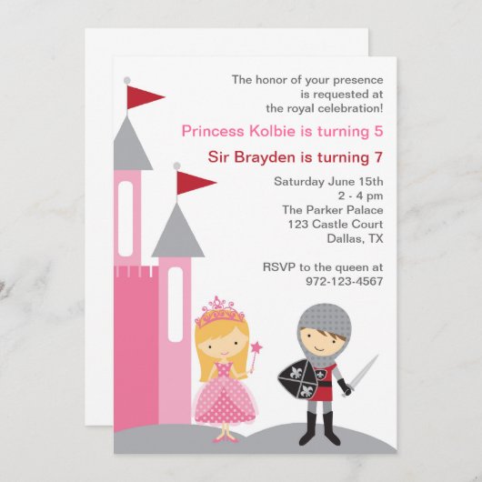 Invitations de princes et de chevaliers (Devant / Derrière)