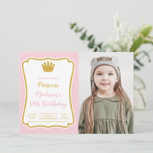 Invitations de Princess Party personnalisables pou (Debout devant)