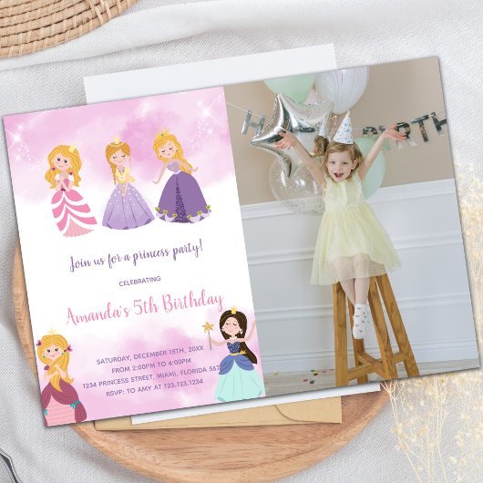 Invitations de Princess Party personnalisables pou