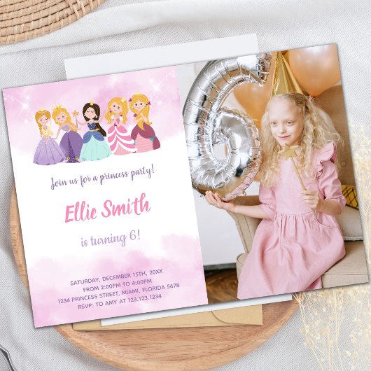 Invitations de Princess Party personnalisables pou