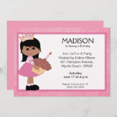 Invitations de princesse afro-américaine (Devant / Derrière)