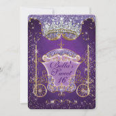 Invitations de princesse Carriage Jewel Party (Devant)