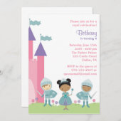 Invitations de princesse et de chevaliers afro-amé (Devant / Derrière)