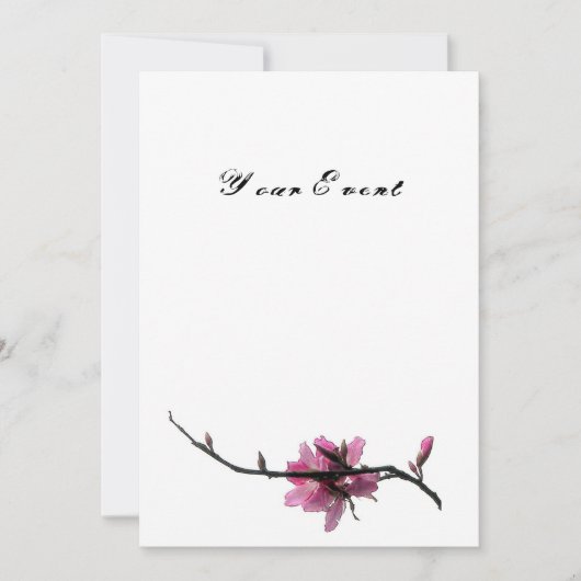 Invitations de printemps zen/flore orientale (Devant)