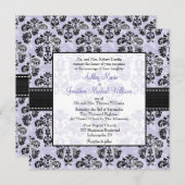 Invitations de Purple et de Black Mariage damassé (Devant / Derrière)