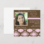 Invitations de Quinceanera (Devant / Derrière)