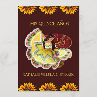 Invitations de Quinceanera de tournesol personnali