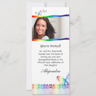 Invitations de Quinceanera dentelle de papillon Ar