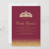 Invitations de Quinceanera Gold & Sparling (Devant)