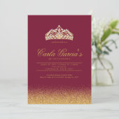 Invitations de Quinceanera Gold & Sparling (Debout devant)