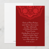 Invitations de Quinceanera, Motif latin rouge (Devant / Derrière)
