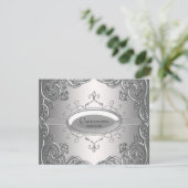Invitations de Quinceanera noir argent (Debout devant)