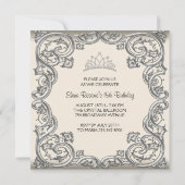 Invitations de Quinceanera noir ivoire (Dos)