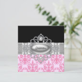 Invitations de Quinceanera rose Diamonds (Debout devant)