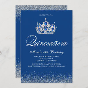 Invitations de Quinceanera Royal Blue