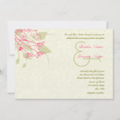 Invitations de Raspberry Dandelion Mariage damassé (Devant)