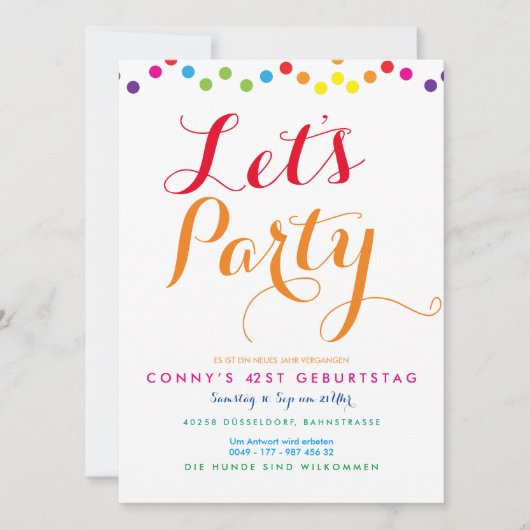 invitations de rassemblement décontracté couleurs (Devant)