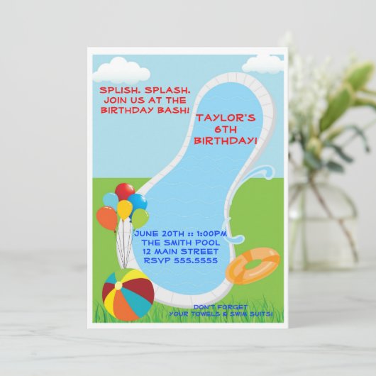 Invitations de réception au bord de la piscine (Debout devant)