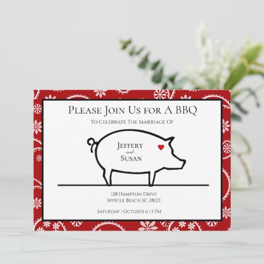 Invitations de réception BBQ (Debout devant)