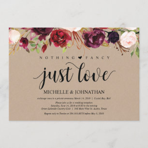 Invitations de réception de l'Elopement Floral Kra