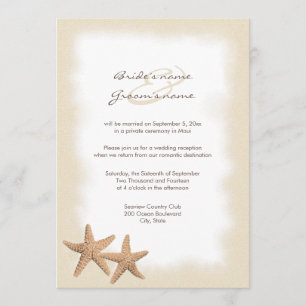 Invitations de réception de mariage de plage