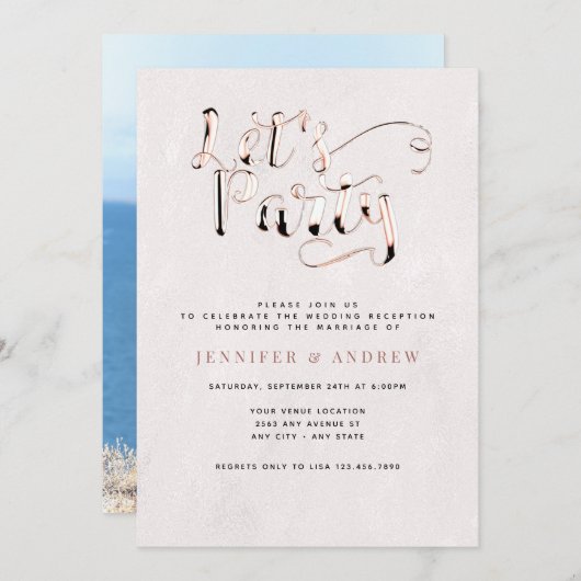 Invitations De Réception De Mariage Simple (Devant / Derrière)
