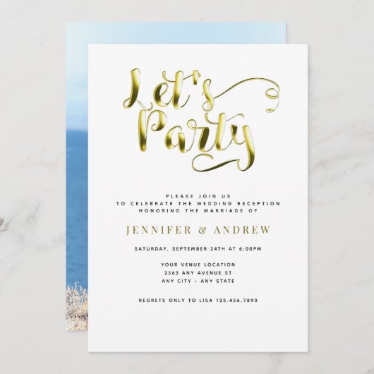 Invitations De Réception De Mariage Simple (Devant / Derrière)