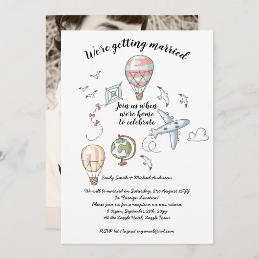 Invitations De Réception De Mariage - Suite À L'Él (Devant / Derrière)