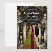 Invitations de réception numérique indienne mariag (Devant / Derrière)