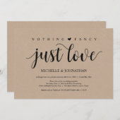 Invitations de réception Rustic Kraft Mariage Elop (Devant / Derrière)