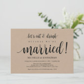 Invitations de réception Rustic Kraft Mariage Elop (Debout devant)