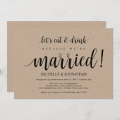 Invitations de réception Rustic Kraft Mariage Elop (Devant / Derrière)