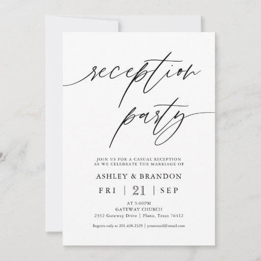 Invitations de réception rustique (Devant)