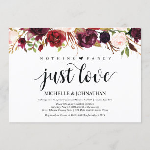 Invitations de réception Rustique Bourgogne Floral