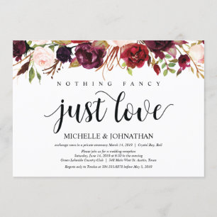 Invitations de réception Rustique Bourgogne Floral