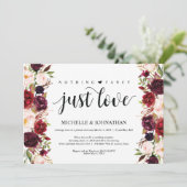 Invitations de réception Rustique Bourgogne Floral (Debout devant)