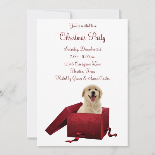 Invitations de Red Present Puppy (Devant)