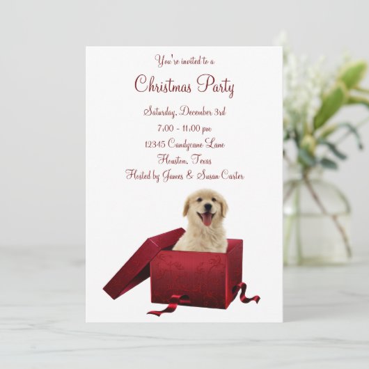 Invitations de Red Present Puppy (Debout devant)