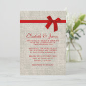Invitations de Red Rustic Burlap (Debout devant)