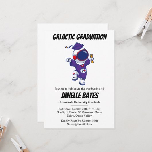 invitations de remise de diplômes modernes et tend (Devant/Arrière en situation)
