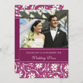 Invitations de renouvellement de Fuchsia Mariage p (Devant / Derrière)