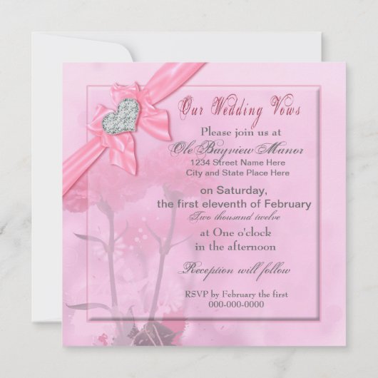 Invitations de renouvellement du Mariage de Sweeth (Dos)
