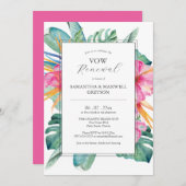 Invitations de renouvellement Vow Fleurs tropicale (Devant / Derrière)