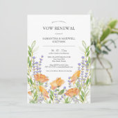 Invitations de renouvellement Vow Floral Aquarelle (Debout devant)