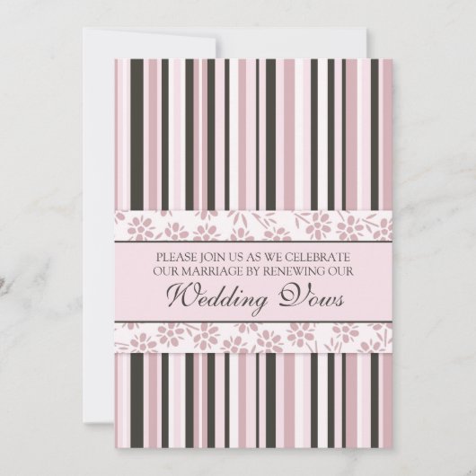 Invitations de renouvellement Vow Mariage Pink Str (Devant)