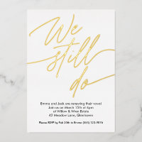 Invitations de renouvellement Vow Simple Gold Foil