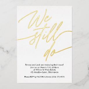 Invitations de renouvellement Vow Simple Gold Foil